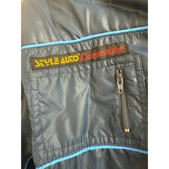 Vintage Style Auto California Windbreaker Jacket Hood Pockets Racing Size M - Picture 9 of 13